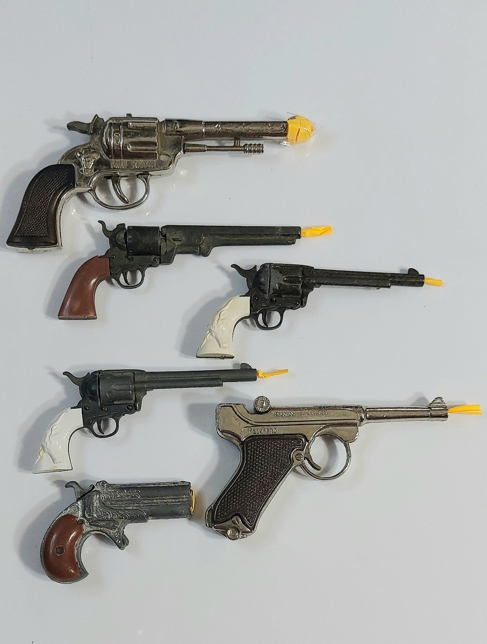 Assorted Kids Toy Cap Pistols Set - Multi-Color Play Revolvers